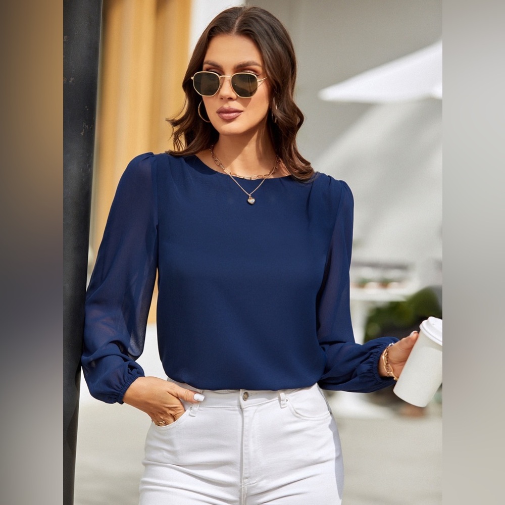 Classic Charm Long Balloon Sleeve Blouses